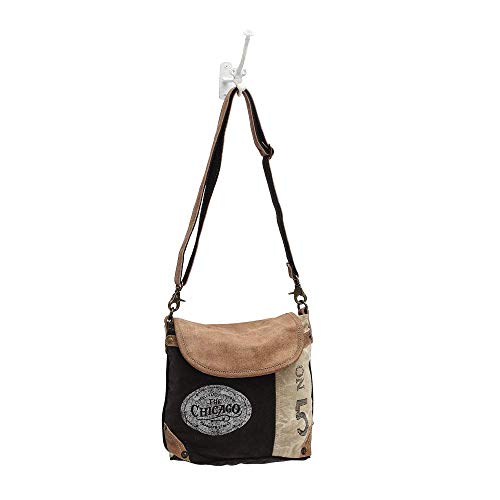 Myra Bag The Chicago Upcycled Canvas & Leather Shoulder Bag S-09474
