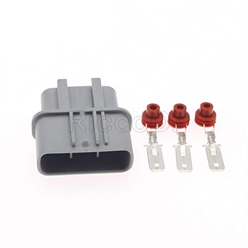 Davitu Electrical Equipments Supplies - 1Set 3 Pin right slot car electronic fan plug with terminal and waterproof plug DJ7031YA-6.3-21/11 car connector - (Color: Male, Pins: 3P)