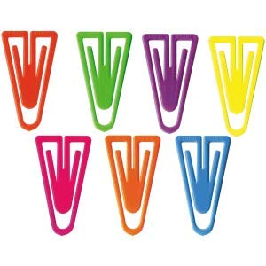 Laurel 10 x Büroklammern Plastiklips 25mm VE=500 Stück Leuchtfarben Sortiert
