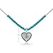 Montana West Wrangler Western Pendant Necklace for Women 14k Gold Silver Heart Statement Turquoise Cowgirl Vintage Trendy Fashion Jewelry WNS-2021S-TQ