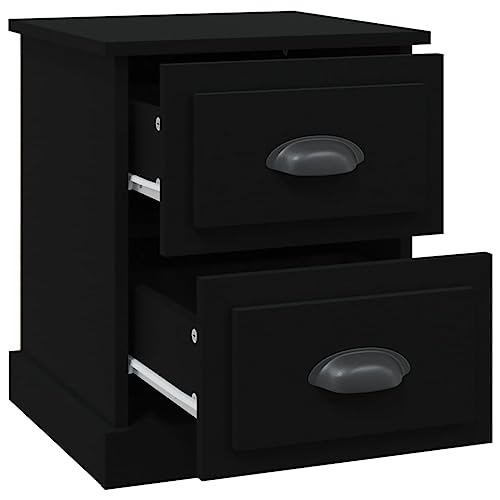 Table de chevet en bois noir au design moderne et compact