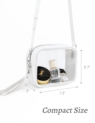 Image of Yarnic Clear Bag Stadium Approved, PVC Transparent Crossbody Purse Small Clear Crossbody Bag with Adjustable Shoulder Strap