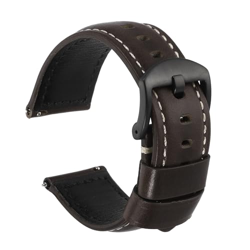 Bracelet de montre vintage en cuir ciré 24mm pour remplacer un bracelet usé