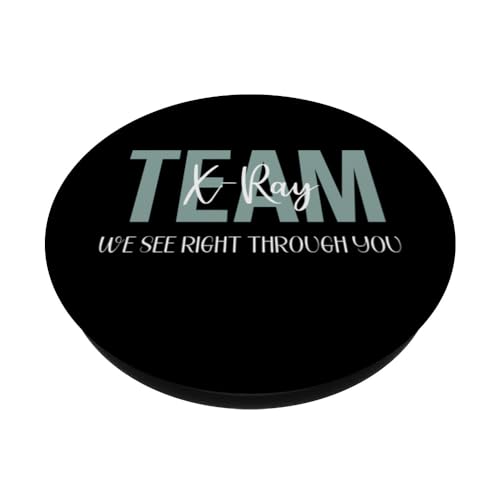 Xray Team Funny Rad Technician Radiology Nurse Tech Week PopSockets Swappable PopGrip, Black - Image 2