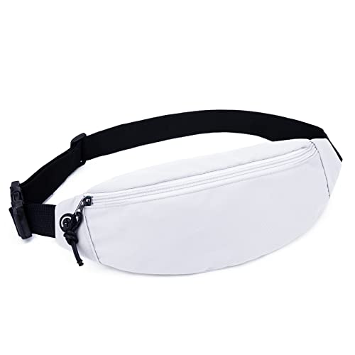 Bauchtasche Gürteltasche Outdoor Sport Hüfttasche für Männer und Frauen, Wasserdicht mit Kopfhöreranschluss, Geeignet zum Laufen, Reisen (Weiß) Cover