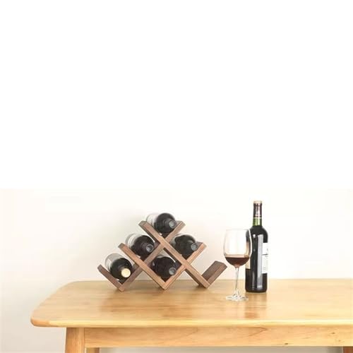 Soporte para botellas de vino de madera sólida para 4 botellas miniatura 5