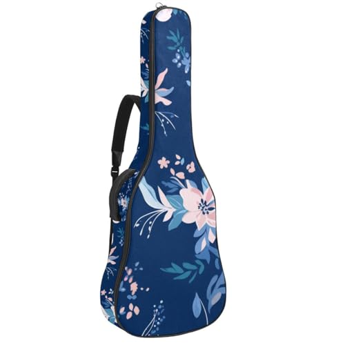 Housse pour guitare acoustique matelassée et imperméable au design floral multicolore