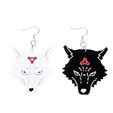 Black White Anime Earrings for Men Women Drop Dangle Earrings Cosplay Accessories