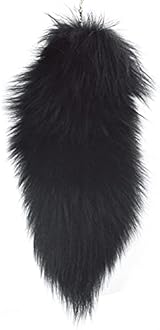 Real Fox Tail Fluffy Furry Fox Fur Tail Keychain Black Red White Fox Tail Fur Cosplay Toy for Kids