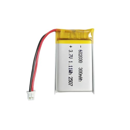 Batería 602030 300 mAh de 3.7V con enchufe JST de 1.25mm para componentes electrónicos