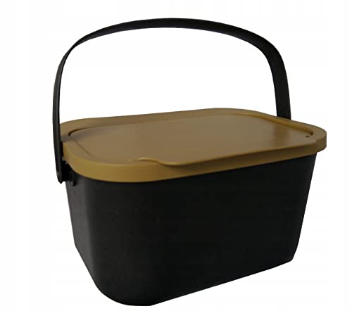 Go Practic Abfalltrennsystem zur Mülltrennung in der Küche | Abfallsystem mit Klick-Deckel | Müllkorb mit Deckel | Mülleimer Abfallbehälter | Mülltrennsystem Braun 4,5 l Cover