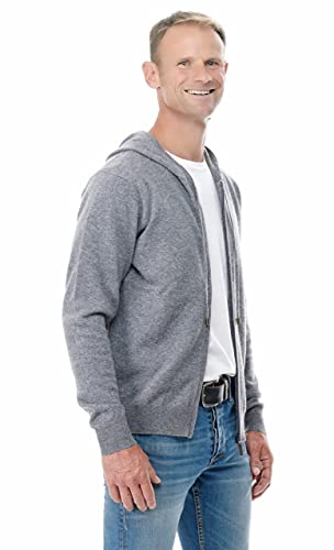 UGHOLIN Men’s 100% Pure Cashmere Full-zip Knitted Hoodie4