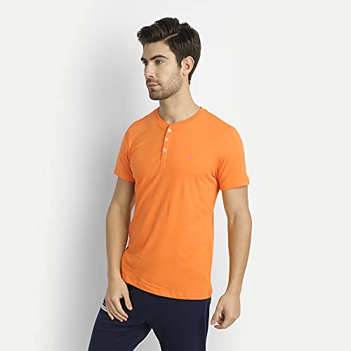 Image of AM SWAN Premium Cotton Half Sleeve Henley T-Shirts