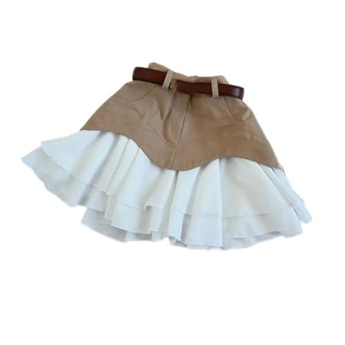 Denim Cake Skirt Women A Line Short Skirts High Waist Ruffles Splice Y2K Streetwear Party Pleated Slim Fit Spring