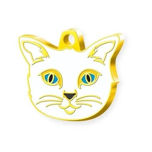 Cat id Tag Gold Plated - Silver Plated Cat Personalized Dog Tag - Cat Custom Name Tag - Customized Pet Tags - Cat Name id Tag for Dog - Cat Tag (Silver Plated)