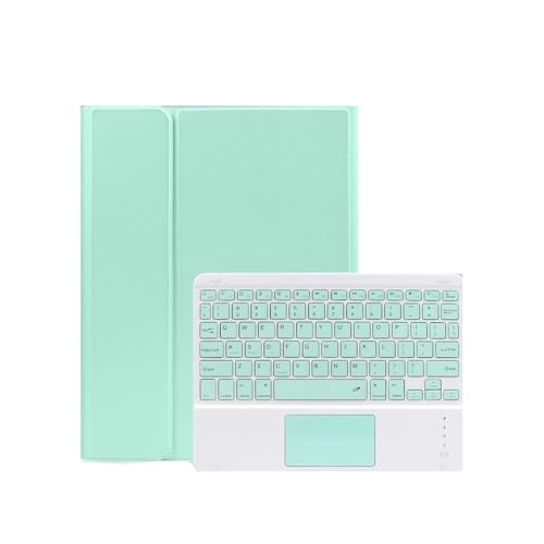 Funda para iPad Air 11 2025 con teclado bluetooth y ratón verde YSJX 10.9