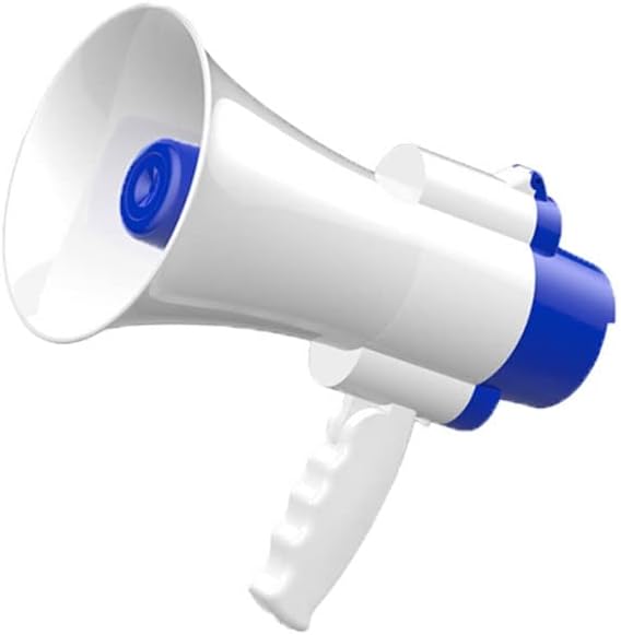 Megaphone Portable Megaphone Speaker Built-in Siren, Adjustable Volume Control Ideal for Football, Basketball Cheerleading Fans, Coaches Bullhorn Amplifiers(OneColor)