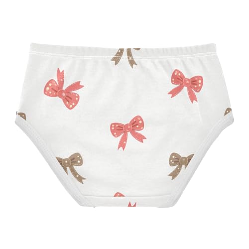 Girls' Soft Triangle Panties Organic Underwear for Toddlers Christmas Bows in Sizes 2T,3T, 4T, 5T, 6Y and 8Y2