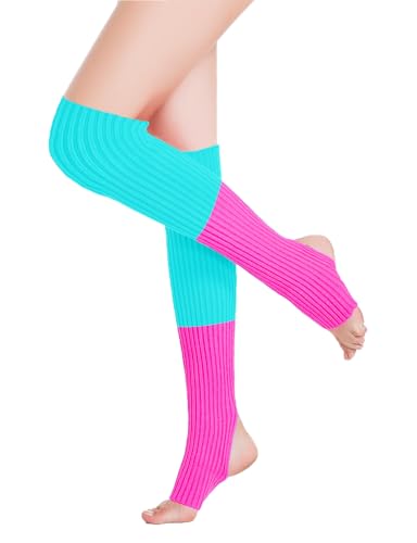Image of v28 Women's Neon Knit Leg Warmer for 80s Party Dance Sports Yoga