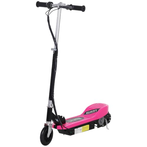 HOMCOM Patinete Eléctrico Plegable para Adolescentes 78x37x87-95cm Rosa