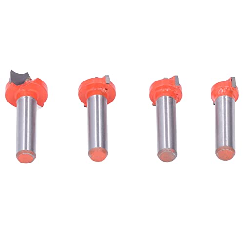 Natudeco 4 Teiliges Oberfräse Fräser Set 8 mm Schaft spitze Nase CNC-Gravierhaken, Scherwinkel 14 mm 16 mm 18 mm 20 mm 45 Stahl Wolframcarbid für Zimmerei Fasen Holzbearbeitung Trimmen