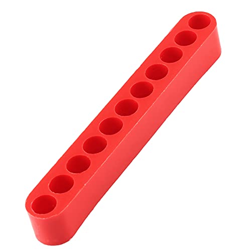 Ldexin 20Pcs 11 Holes Hex Shank Screwdriver Bit Holder, Plastic Screwdriver Head Storage Case, Drill Bit Storage Case, Screwdriver Head Holder Organizer Fit For 1/4 Inch Hex Shank, Red #TOP1