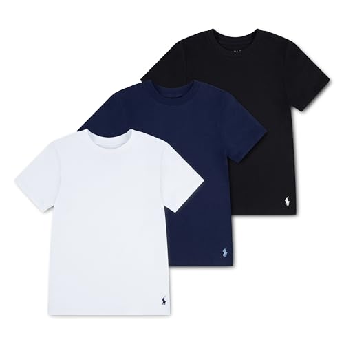 Polo Ralph Lauren Pacote com várias camisetas de manga curta para meninos, Polo Black, GG
