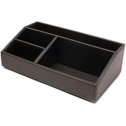 Castle Armory Leatherette Desk Organizer Caddy - Clutter Organizer for Office, Home, Personal, Employee Office Supplies and Accessories (All-in-one Organizer - Stackable)