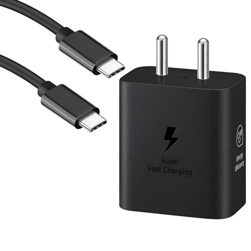 Image of Hoerrye 25W Gan Fast Charging Adapter with 1M Type C to C Cable Compatible with Galaxy S25, A56, A16, A06,M05,M06, M16,F16,F05,F06 & Other 25 watt USB C Devices, Superfast Mobile Phone Charger, Black