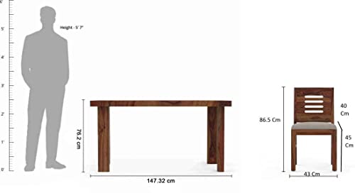 Image of Dining Table with Chair Set || Dining Room Furniture || Dining Table Set || Sheesham Wood Dining Table 6 Seater Set || Wooden 6 Seater Dining Table Set || Home Furniture Dining Table || Honey Finish