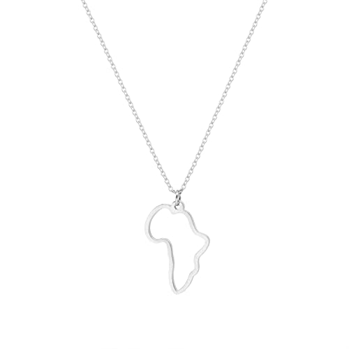 Bijoux carte de l'Afrique évidée en acier inoxydable durable