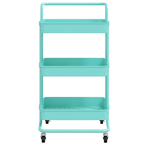 Carrito de cocina turquesa Mangloder de 3 niveles contra el desorden 3