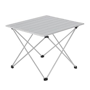 WOLTU Alu Campingtisch klappbar Falttisch Ultra Leichte tragbar mit Tragetasche, Klapptisch Kleiner Reisetisch Beistelltisch für Camping Picknick Outdoor Angeln, 56 * 46 * 40cm Silber