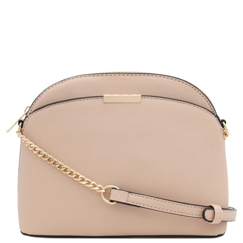 Image of FashionPuzzle Saffiano Small Dome Crossbody bag with Chain Strap