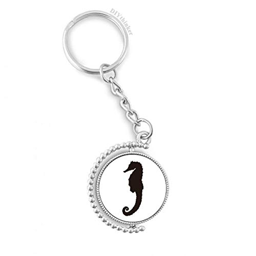Llavero de hipocampo negro DIYthinker un accesorio elegante inspirado en la vida marina