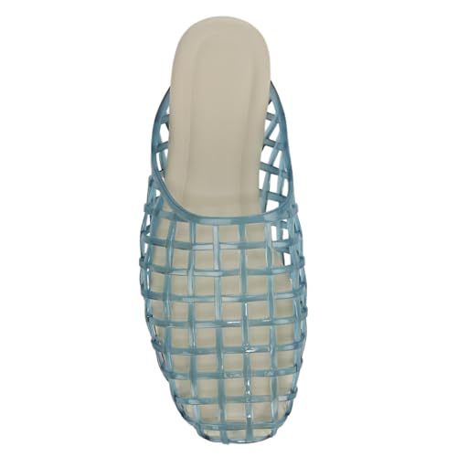 Image of Jelly Shoes for Women Jelly Mesh Flat Sandals Closed Toe Round Toe Slides Flats Slip on Summer Slippers Mules
