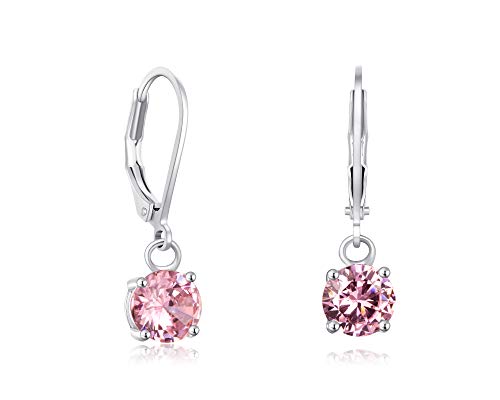 Buyless Fashion Girls And Women Dangle Earrings Silver Color CZ Fashion Jewelry - EDGRNDPNK