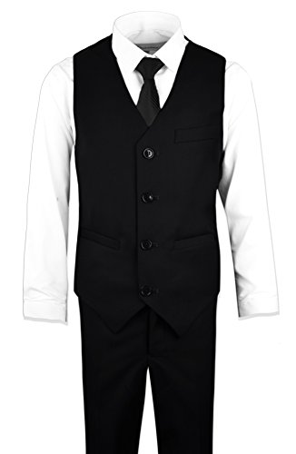 Black n Bianco Signature Boys' Slim Fit Suit in Black Size 2 - Thumbnail 7