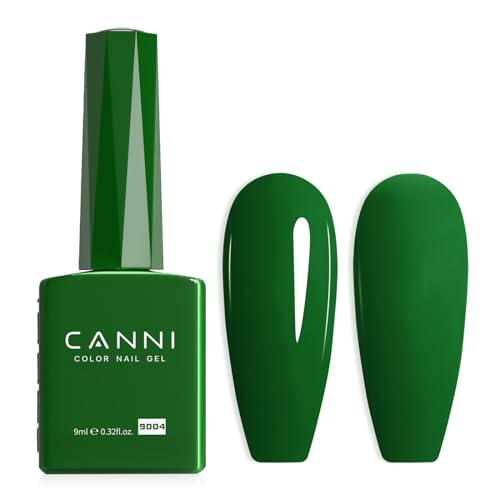 Image of CANNI Dark Green Gel Nail Polish, 1Pcs Emerald Green Gel Polish Green Color Nail Polish Gel High Gloss Soak Off U V Gel Nail French Nail Manicure Salon DIY