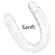 30cm Realistischer Doppeldildo Flexibler Klarer Penis Langer für Lesbische, Anal G Punkt Stimulator Dildo, Sex Spielzeug für Frauen Männer Paare Extreme
