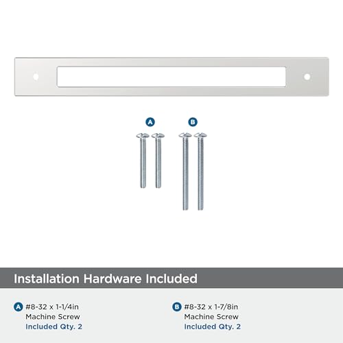 Image of Amerock Medora 8-13 /16 inch Polished Chrome Backplate | Decorative zinc cabinet hardware backplate designed to complement knobs and pulls while protecting cabinet surfaces