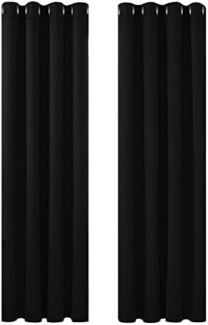 Deconovo Grey Blackout Curtains 46 x 54 Inch Eyelet Super Soft Thermal Insulated Bedroom Curtains Blackout Eyelet Curtains for Living Room Light Grey 2 Panels