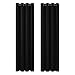Deconovo Tende Oscuranti per Interni 2 Pezzi 183 CM Altezza, Tende Termiche Isolanti con Occhielli per Soggiorno Moderne, 132x183 CM (Larghezza x Altezza), Nero