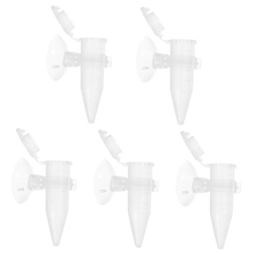 ibasenice 5Pcs Automatic Shrimp Feeder Tubes with Suction Cups Mini Aquarium Feeding Droppers Pet Feeder for Fish and Shrimp Hatchery for Fish Tank Feeding