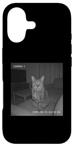 Funny Cat Flipping Off Middle Finger On Security Camera �X�}�z�P�[�X iPhone 17 �p