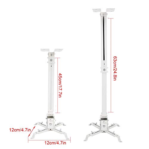 Universal Projector Ceiling Mount Projector Ceiling Bracket Holder with Adjustable Length & Set of Installation Accessories Projector Wall Ceiling Mount for Home, Office and School Projection Installa