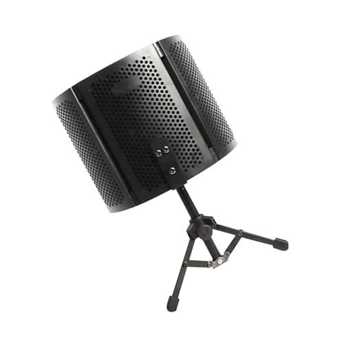 Filtre anti-pop pour microphone à 3 volets avec mousse haute densité noir pour studio