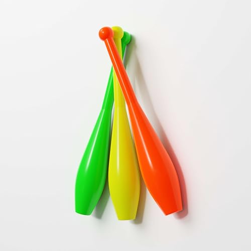 Play Juggling Set aus 3 Einteiligen Jonglierkeulen Prima - Perfekte Balance für Anfänger und Profis - Mehrfarbig