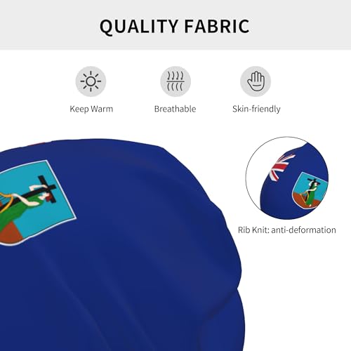 Flag of Montserrat Children Hip Hop Knitted Hat Kids Elastic Leisure Knit Cap Warm Sleep Beanies Black3