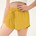 Zzalalana Girls Athletic Shorts with Liner, Summer Casual Elastic Waist Flowy Running Shorts Kids Short Pants with Pockets Yellow